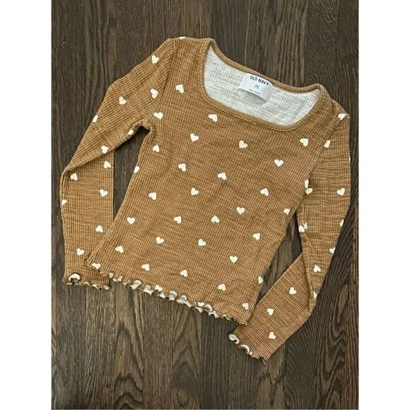 NEW OLD NAVY Girls M(8) Cozy Rib-Knit Long-Sleeve Printed Top BUY 2 GET 1 FREE - Picture 3 of 5